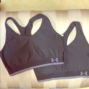 Under Armour sports bras two size small black
